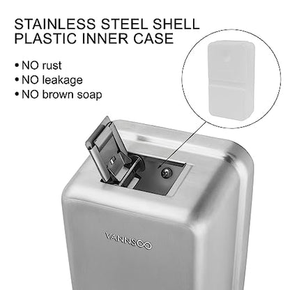 Wall Mounted Commercial Soap Dispenser Bathroom, Vertical Brushed - color: Vertical Brushed
