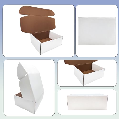 11x8x4 inch Shipping Boxes Set of 20, White Corrugated Cardboard Mailer Box - size: 11x8x4 -20 Pack