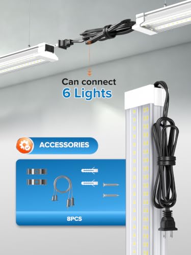 Bright Led Shop Lights 4FT| Hanging Or Surface Mount| 60W 9000LM 5000K - size: 4FT-8PACK