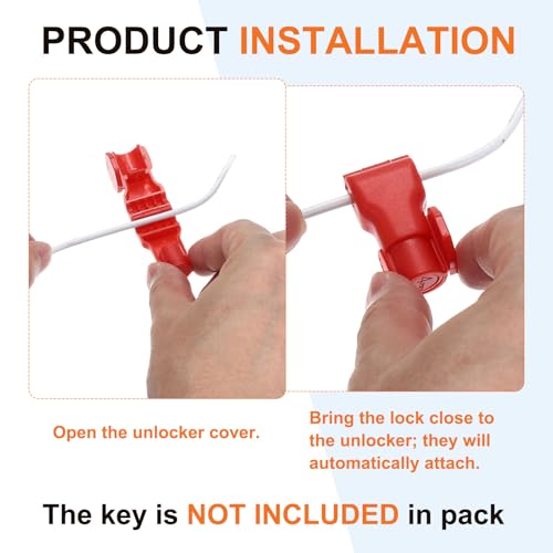 Peg Hook Locks PC Magnet Anti-Theft Pegboard 8mm White 50Pcs - color: White, size: 8mm