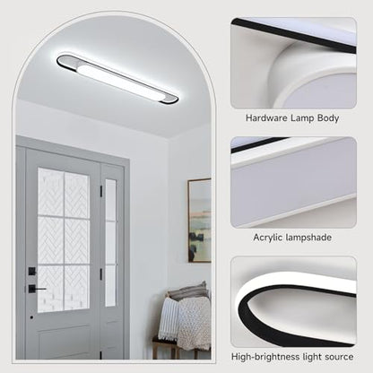 4Ft Cool White Modern LED Ceiling Lighting,65W Metal Linear Ceiling Lamp,6500K High Brightness Simple Long Light for Kitchen Dining Living Room Laundry, Garage Cloakroom Lighting (48Inch) - color: Cool White (6500K/NOT Dimmable ), size: 4 FT (48 Inch / 12