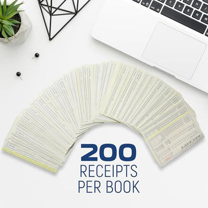 Cash and Rent Receipt Book - 200 Sets of Receipts - 2 Part Carbonless Paper - Ideal for Small Businesses and Landlords