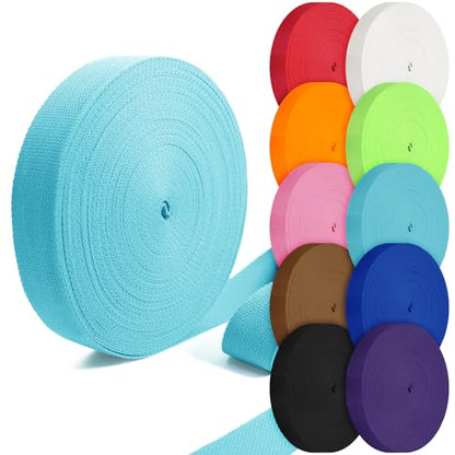 Cotton Webbing 1 inch 1.5 inch 2 inch Webbing Tote Strap Canvas Straps for Bags, 10 25 50 3.3 Yards Cotton Polyester Webbing - color: Blue, size: 1 Inch x 10 Yards
