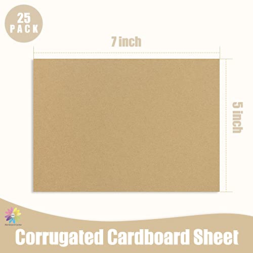 Mat Board Center 25 Pack 5x7 Corrugated Cardboard Sheets 1/8" Flat Pads - color: Brown, size: 5x7