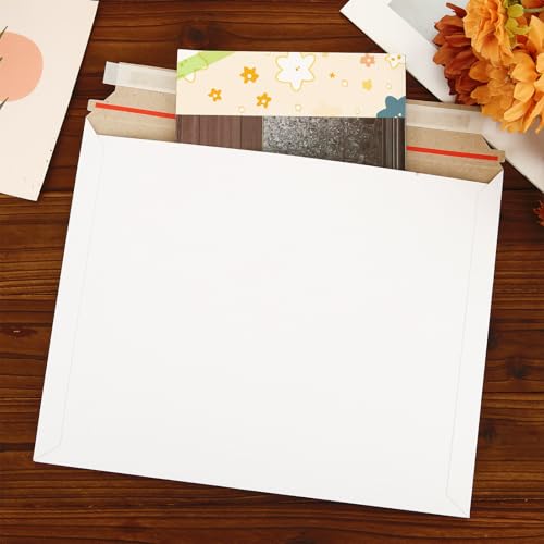 DAJAVE 100 Pack Cardboard Mailers 11x14 Inch Self Seal Cardboard Envelopes, White Rigid Mailers Mailing Envelopes for CD, Photos, Document, Pictures, Papers, Files
