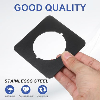 PATIKIL Door Knob Plates, 4 Pcs Square Plate Cover for Door Deadbolt Double Side Knob Handle Repair Kit Cover Filler Fixing Repair Backplate, Black - color: Black