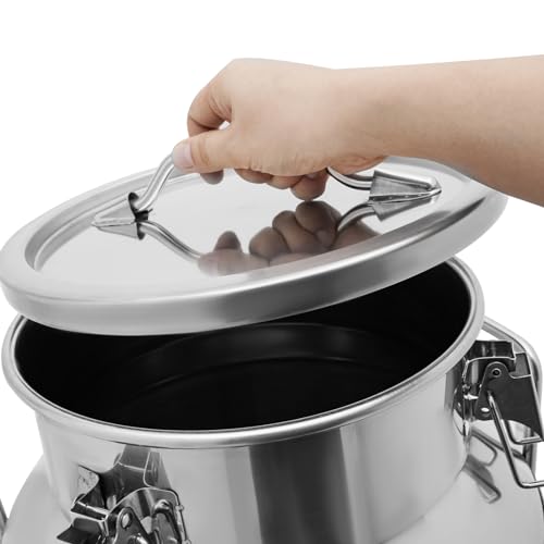 Milk Can with a Faucet,Large Liquid Container Storage,Stainless Steel Milk Bucket With Sealing Lid and Carry Handle,for Wine, Oil Storage Transport (40L/10.6 Gal,w/Faucet) - size: 40L/10.6 Gal,w/Faucet
