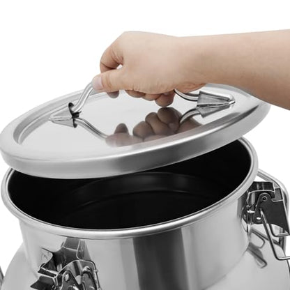 Milk Can with a Faucet,Large Liquid Container Storage,Stainless Steel Milk Bucket With Sealing Lid and Carry Handle,for Wine, Oil Storage Transport (40L/10.6 Gal,w/Faucet) - size: 40L/10.6 Gal,w/Faucet