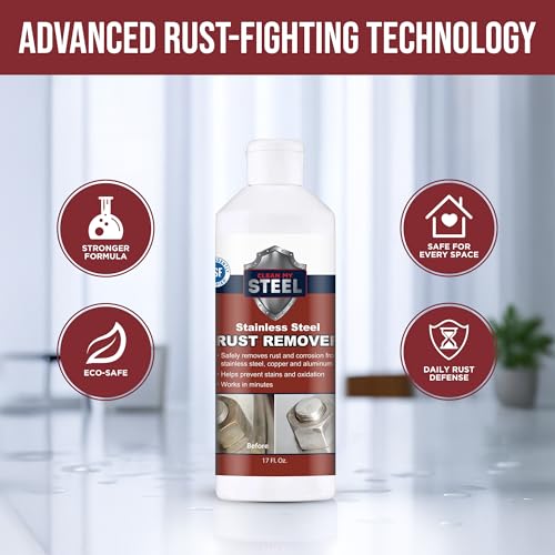 CLEAN MY STEEL Stainless Steel Rust Remover – Food Area Safe Cleaner, (1 Liter) - size: 33.8 Fl Oz (Pack of 1)
