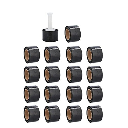 PSBM Dark Black Mini Stretch Wrap with Plastic Handle, 1296 Rolls 3 Inch x 1000 Feet 80 Gauge Heavy Duty Plastic Wrap Industrial Strength Shrink Film for Moving, Packing & Shipping - color: Black, size: 1296 Rolls