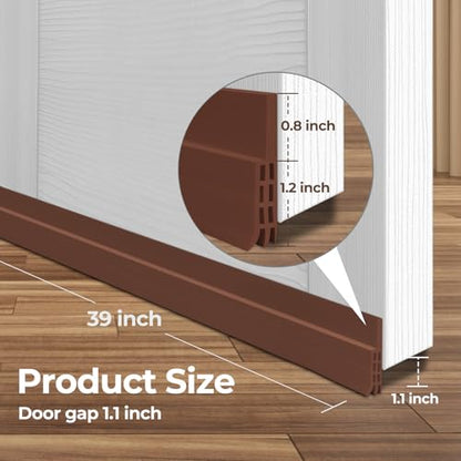 Ohuhu Door Draft Stopper, 1" Wide Adhesive Weather Stripping Seal, 39" - color: Brown, size: 39"L x 2"W