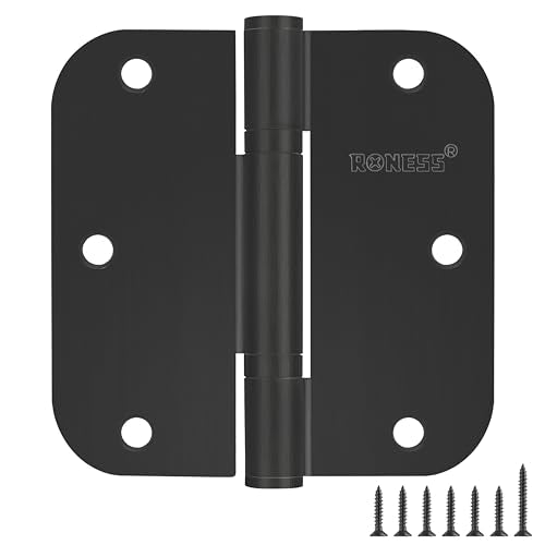 6 Pack Matte Black Oil-Free Door Hinges 3.5'' Premium Stainless Steel Door Hinges 3.5'' X 3.5'' with 5/8" Radius Corner Heavy Duty Rust-Resistant Doors Hardware - color: Matte Black