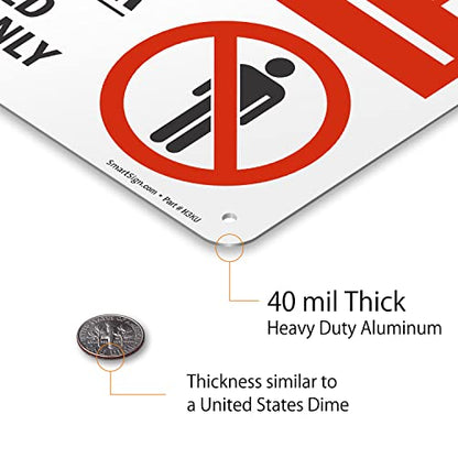 SmartSign (Pack of 4) 7 x 10 inch “Restricted Area - Do Not Enter, Authorized Personnel Only” Metal Sign with Symbol, 40 mil Laminated Rustproof Aluminum, Red, White and Black, Made in USA - style: 7" x 10" - Aluminum (Pack of 4)