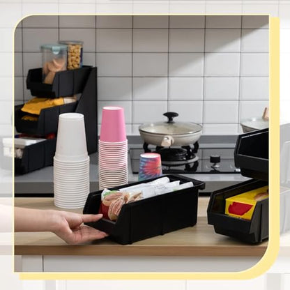 Novabright 6 Compartment Serve Condiment Bin Self Serve Condiment Packet - style: 6 Bin 3 Tier