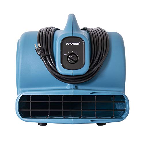 XPOWER P-600A Pro 1/3HP 2600 CFM Centrifugal Air Mover, Carpet Dryer, Floor Fan, Blower, for Water Damage Restoration, Janitorial, Plumbing, Home Use