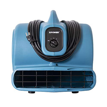 XPOWER P-600A Pro 1/3HP 2600 CFM Centrifugal Air Mover, Carpet Dryer, Floor Fan, Blower, for Water Damage Restoration, Janitorial, Plumbing, Home Use