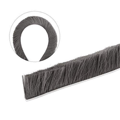 uxcell Brush Weather Stripping, Adhesive Felt Door Seal Strip Weatherstrip Door Sweep Brush for Door Window 197Inch l x 0.9 Inch W (5000mm x 23mm) Gray - size: 197Inch L x 0.9 Inch W