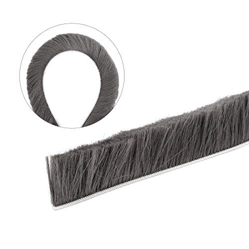 uxcell Brush Weather Stripping, Adhesive Felt Door Seal Strip Weatherstrip Door Sweep Brush for Door Window 590.6Inch L X 0.9 Inch W (15000mm X 23mm) Gray - size: 9mmx23mm