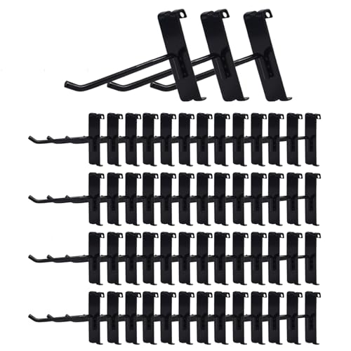 Gridwall Hooks 4 Inch,50PC Display Hooks for Grid Wall, Heavy Duty Gridwall Hook for Grid Wall Panel, Gridwall Peg Hook,Black - size: 4''