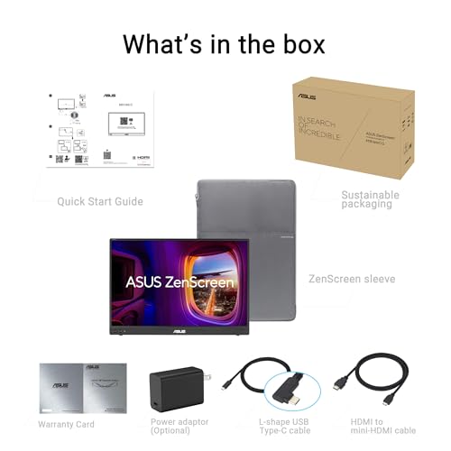 ASUS ZenScreen MB16NCG 15.6 Inch 155Hz,16:10 USB-C Portable Monitor - style: 16:10 2.5K 1600P 155Hz