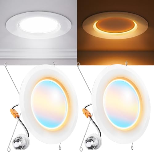 Sunco 2 Pack 6 Inch Retrofit LED Recessed Lights with Night Light, 5CCT - size: 2 Pack