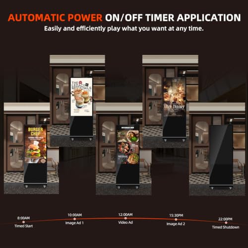 Non-Touch Digital Signage Display, 43 Inch Digital Display Board with HDMI Input, USB Plug-and-Play, Split Screen, Scheduled Power On/Off for Retail, Mall, Front Desk, Advertising - size: 43inch