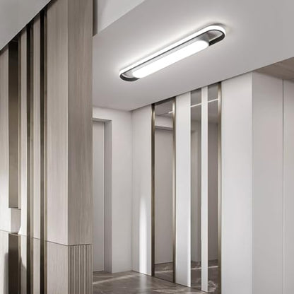 Dimmable LED Ceiling Light Modern Linear LED Ceiling Lamp 36.2" Smart Semi Flush Mount Wraparound Shape Lighting Fixture with Remote Control for Kitchen Dining Room & Laundry (50W) - color: Dimmable, size: 36.2 Inch