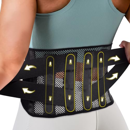 Ultra-Thin Breathable Back Support Belt – Adjustable Waist Belt for Lower Back Pain Relief, Sciatica & Posture Support for Men & Women – Lightweight, Flexible, Comfortable for All-Day Wear (Medium)