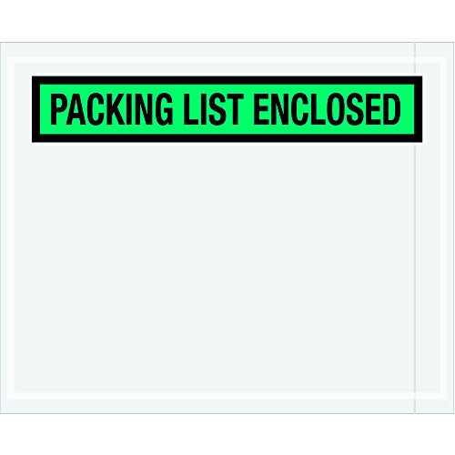 Tape Logic TLPL455 "Packing List Enclosed" Envelopes, Panel Face, 4 1/2" x 5 1/2", Green (Pack of 1000)