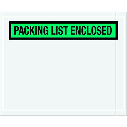 Tape Logic TLPL455 "Packing List Enclosed" Envelopes, Panel Face, 4 1/2" x 5 1/2", Green (Pack of 1000)