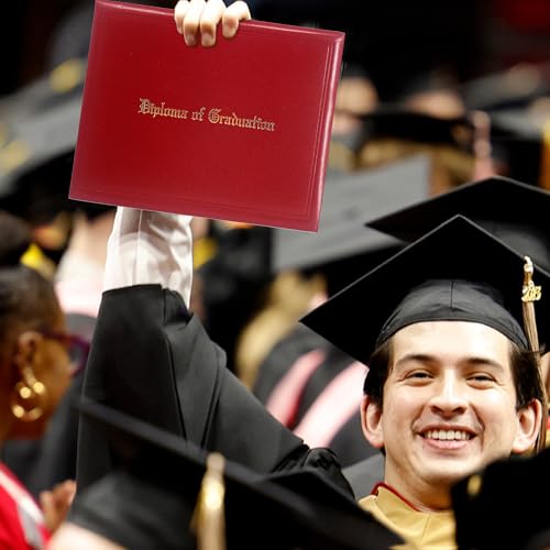 GraduationMall 11"x14" Imprinted Padded Diploma Cover Certificate Holder Red - color: Red+graduation