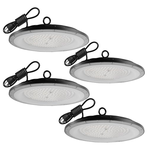 4 Pack UFO LED High Bay Light, 150W, 6500K - size: 10.66