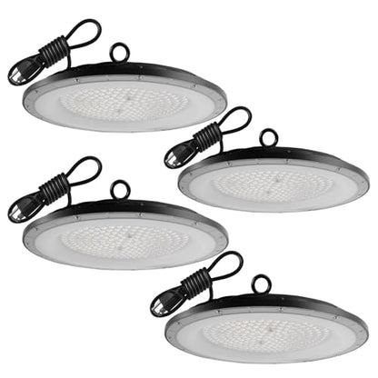 4 Pack UFO LED High Bay Light, 150W, 6500K - size: 10.66