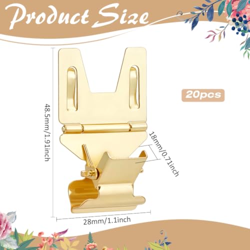 MAYJOYDIY 20 Pcs Golden Pop Clip Sign Stand Holders Iron Sign Clips - color: Golden