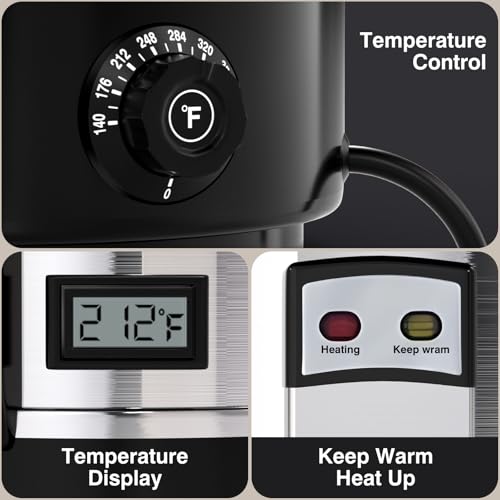 Commercial Coffee Urn，110 Cups/16.5L Stainless Steel Large Coffee Dispenser，Double Wall Electric Coffee Urn，Electric Coffee Maker Urn，Commercial Grade Percolate Coffee Maker Hot Water Urn for Catering