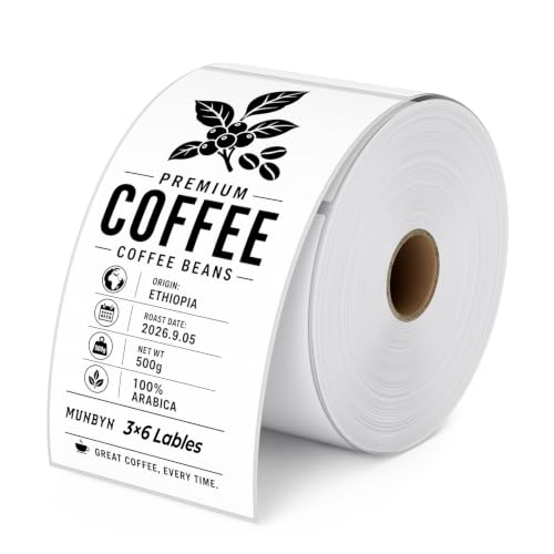 MUNBYN 3x6 Thermal Labels, 500 Sheets/1 Roll, White - color: White, size: 3x6"