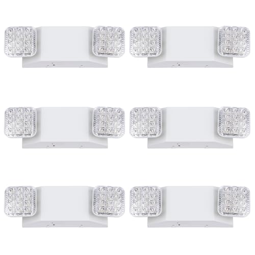 GRUENLICH LED Emergency Light for Business, Battery Backup, 6 Pack - size: 6-Pack