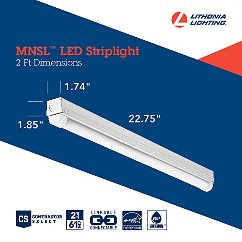 Lithonia Lighting 1 Light LED Strip Light, 1250 Lumens, 4000K, 2 Foot