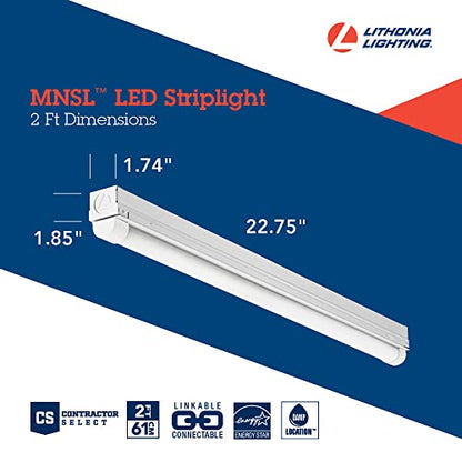 Lithonia Lighting 1 Light LED Strip Light, 1250 Lumens, 4000K, 2 Foot