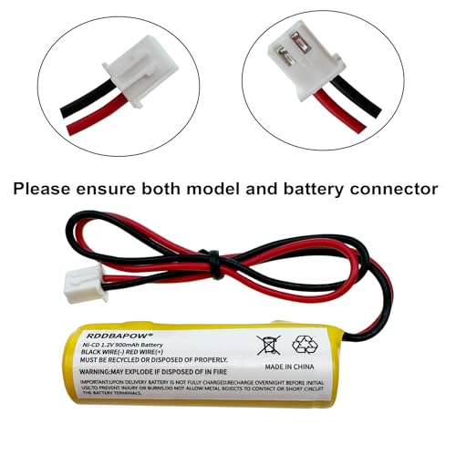 1.2v 900mAh Ni-CD Exit Sign Emergency Battery Replacement Compatible with Lithonia Battery EXR LED EL M6 Unitech AA900mAh OSA268 ELB CS01 (5)