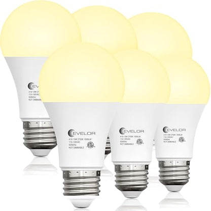evelor 6-Packs A19 LED Light Bulbs,100 Watt Equivalent,2700K Soft White - color: Soft White 2700k, size: 6 Pcs