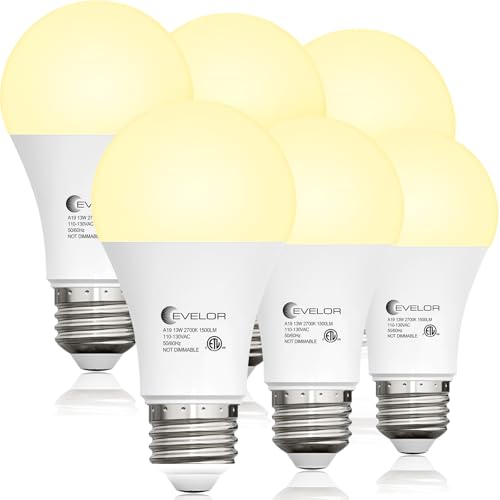 evelor 6-Packs A19 LED Light Bulbs,100 Watt Equivalent,2700K Soft White - color: Soft White 2700k, size: 6 Pcs
