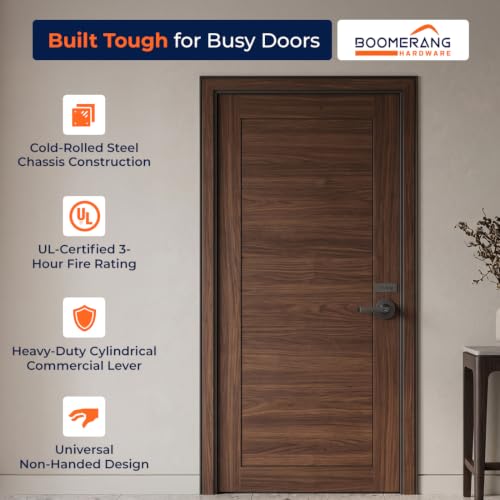 Boomerang Heavy-Duty Storeroom Function Commercial Lever Door Lock - color: Matte Black (US19), style: Storeroom
