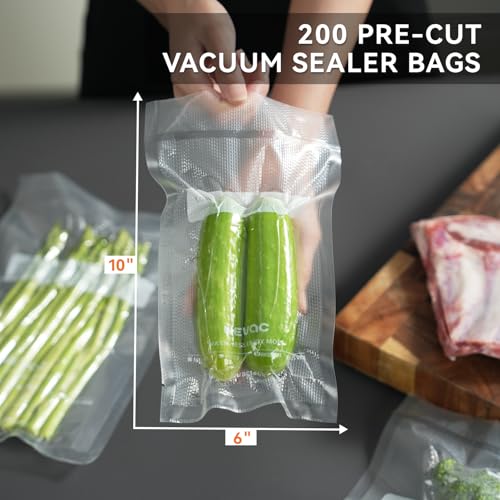 Wevac Vacuum Sealer Bags 6"x10", 200 Pint Bags, Fits Food Saver Sealers - size: 6" x 10" 200 count