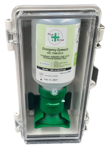 Plum Plus Rinse 46501 Mini Eyewash Station, 8" Height, 2.75" Wide, 4.25" Length, 6.8 Fluid_Ounces Volume, 1.2 Pounds, Plastic