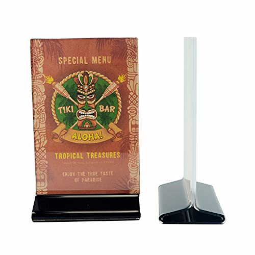 BARsics 4x6 Sturdy Table Tent Menu Holder, Commercial 2-Sided Acrylic Sign Holder (12-Pack)