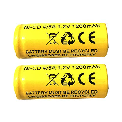 (2 Pack) 1.2v 1200mAh Ni-CD Battery ELB-1201N ELB1201N KR1200AUL KR-1200AUL ELB1210N ELB-1210N Exit Sign Light - color: NL-BH12120