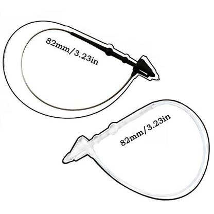 DTTRA 2000PCS Black and Transparent Plastic Fastener Hang Tag Snap Lock 3'' Pin Security Loop for Retail Store Clothing