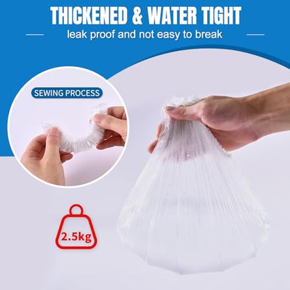 100 PCS Potty Chair Liners with Elastic, Disposable Portable Potty Training Bags, Clear Potty Refill Liners, Toilet Seat Cover 17x8 Inches - size: 100 PCS