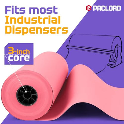 USA Made 18" x 8640" (720 ft) Pink Kraft Paper Roll, Large Size - color: Pink, size: 1 Roll